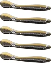 LOCADENCE 5Pcs 10cm 6G Easy Catch Soft Lures, Silicone Fishing Lures with 3D Eyes Enlarged Tail Coil, Artificial Fishing Bait for Bass Trout Crappie Walleye
