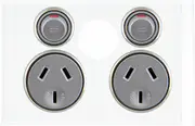 Clipsal Saturn Double Powerpoint without Removable Switch Pure White