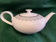 Villeroy & Boch White Lace Teapot - White w/Silver Accents - New w/tags