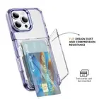 Clear Shockproof Card Slot Case Stand Cover For iPhone 16 15 14 13 12 Pro Max 11