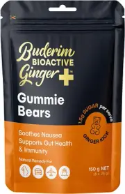 Buderim Bioactive Ginger+ Gummie Bears – Low in Natural Sugar, Gluten Free, S...