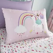 Happy Linen Company Girls Kids Unicorns Princess Rainbows Pink Single Fitted Sheet