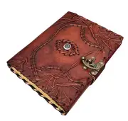 Hocus Pocus Book of Spells Leather Journal Deckle Edge Paper Third Eye grimoi...