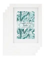 [Cooper & Co] 15x20cm Matt to 10x15cm Set Of 4 Photo Frames in White