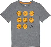 [adidas] Boys' Short Sleeve Basketball Heather Tee