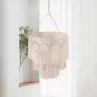 Bohemian Macrame Lamp Shade Bedroom Lampshade Hand Woven Cover for Party Bedroom