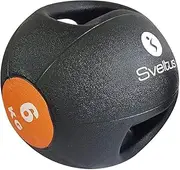 Sveltus Unisex Adult Medicine Ball with Handles, Black/Orange, (Available Weights: 4, 6, 8 and 10kg) (6)