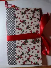 Handmade Christmas Junk Journal(Small) Glorified Christmas Card Poinsettias-Lexi