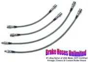 STAINLESS BRAKE HOSE SET Volkswagen Karmann Ghia, Swing Axle 1967 1968, Drum (for: Volkswagen)