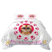 Funny Sunglasses Cat Quote and Paws Coverlet