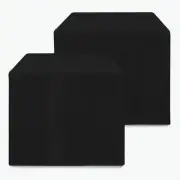 2 Pack Square Fitted Table Covers - 34 x 34 Inch - Black Fabric Table Clothes...
