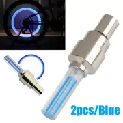 2x Blue Car Wheel Tire Tyre Air Valve Stem LED Light Caps Cover Accessories (for: Nissan)