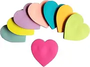 8 Pads Heart Shaped Sticky Notes 76 * 76mm,8 Bright Colors Super Sticky Tabs,Coloured Cute Self-Stick Note Pads,Easy to Post,Strong Adhesive,82 Sheets/Pad