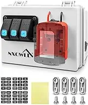 Power Distribution Box with Battery Adapter Fits for Milwaukee M18 18V Battery, Power Adapter Box for Rv Truck Trailer Warehouse, with Dual USB Charger & Low Voltage Protection, Battery Not Included