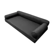 |SLIPCOVER ONLY|S6 Daybed Mattress Bolster Pillow Covers Piped Trim Full AD003