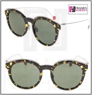 CHRISTIAN DIOR BLOSSOM Palladium Havana Oversized Metal Sunglasses DIORBLOSSOM