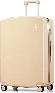 [Hanke] 28 Inch Luggage PC Hard Shell Suitcases with Wheels, Hardside Luggage Checked Large Luggage Lighweight Luggage Bag for Travell(Cuba Sand)