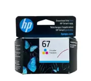 HP 67 Tri-Color Ink Cartridge DeskJet Hewlett-Packard Exp. 06/24 3YM55AN