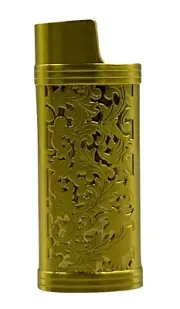 Gold Metal Lighter Case Cover Holder Sleeve Pouch For BIC Mini Lighter J25
