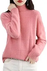 [Zadaos] Women's High Collar Sweater 100% Mink Cashmere Knitted Pullover Solid Color Slim Jumper pnnrk 3XL