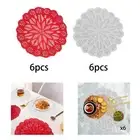 Set of 6 Handmade Lace Placemats Non-Slip Dining Table Mats Creative Vase Mats