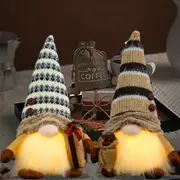 2pack Christmas Gnomes With Led Lighting Glowing Christmas Doll Elf Gnome