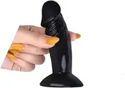 Realistic Dildo for Beginners, Anal Plug Dildos for Women/Men/Gay, Adult Sex Toys for G spot Stimulator Anal Plug Training Sets (Black, 4.5")