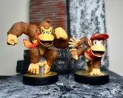 Nintendo Super Smash Bros. Amiibo - DONKEY KONG & DIDDY KONG Loose!
