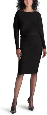 Steve Madden Apparel Women's Lori Dress Sz Large Black NEW