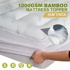 ALL SIZE 1000GSM Bamboo Fibre Pillowtop Mattress Topper Pad Underlay Queen King