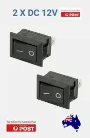2Pcs x 2 Pin 12V Car Boat Light ON/OFF Rocker Toggle Switch Tool Black 10x15mm