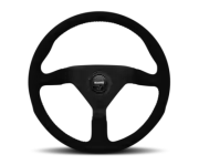 Momo Montecarlo Alcantara Steering Wheel 320 mm - Blk/Blk Stitch/Blk Spokes