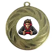 Gamer Medal Personalised PS5 Switch Gaming Award 50mm FREE ribbon engraving P&P