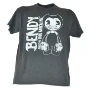Bendy and The Ink Machine Cartoon Character Gray Mens Tshirt Tee Short Sleeve