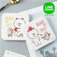 在飛比找PChome24h購物優惠-LINE FRIENDS 熊大莎莉珪藻土吸水杯墊2入組10x