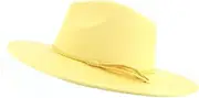 [Generic] Unisex Wide Brim Belt Accessories Top Hat Men Women Felt Jazz Hats Classic Party Wedding Church Fedoras Hat