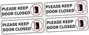 GRIRIW Keep Door Closed Sign Sticker 2 Sets PVC Decals for Workplace Storage and Garage