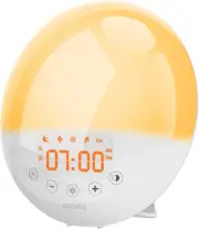 Wake up Light, Light Alarm Clock with Sunrise Sunset Simulation, FM Radio, 7 Col