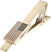 [PACKOVE] Patriotic American Flag Tie Clip Elegant Accessory for Men for Weddings Business Meetings Special Occasions Compact Design Neat Appearance