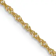 18 Inch 14K 1mm Singapore With Spring Ring Clasp Chain
