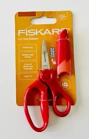 Fiskars Pointed Tip Safety Edge Blade Kids 5” Scissors Sheath Eraser Pink - NEW