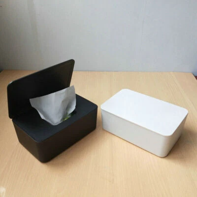 Wet Wipes Dispenser Holder Tissue Storage Box Case with Lid White Home Office