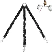 3 Way Dog Leash Coupler Heavy Duty No Pull Multiple Double Tangle Free Trio Nylon Bungee Cord Stretchy Durable Pups Lead for Small Medium Dogs Trainnig Walking Doggy Puppy