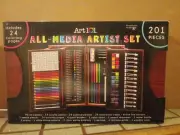 Art 101 Art And Creativity Wood Art Set. 201 Pieces With Wood Box. Brand New.