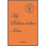 MY BILLION DOLLAR IDEAS NOTEBOOK - ORANGE AND BLACK - COMPOSITION SIZE (6