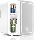 Dimmable LED Light Mini Fridge - 4L Makeup & Skincare Cooler for Office & Car