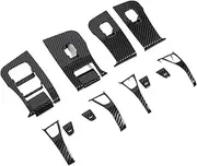 Compatible for Tesla -Model 3 Y Window Lifter Switch Buttons Cover Trim Frame Sticker Carbon Fiber ABS Car Interior Decoration Accessories(Bright 2021-2023)