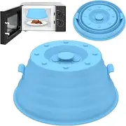 2 in 1 Magnetic Microwave Cover, Collapsible Microwave Splatter Cover for Food, Vented Silicone Splatter Guard for Microwave Lid with Hollow Handle, Microwave Plate Cover for Cooking Kitchen Gadget