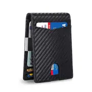 Men Wallet Passport 12 Card Holder Money Clip RFID Bifold Leather Slots Pocket