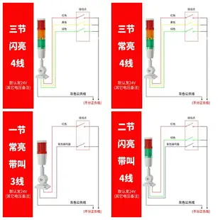 LED三色燈24v多層警示燈220v摺疊旋轉三色報警信號指示燈閃光蜂鳴 小山好物嚴選